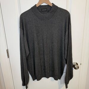 Riscatto Men’s Silk Cashmere Mock Neck Gray Sweater Men’s XXL vintage 2XL Italia